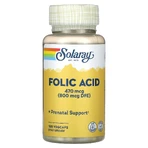 Фолиевая кислота Solaray Folic Acid 470 мкг (800 мкг DFE), вег. капсулы, №100: цены и характеристики