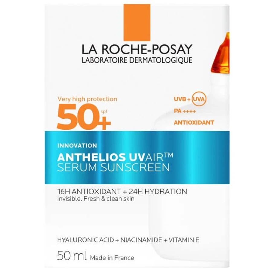 Сироватка для обличчя La Roche-Posay Anthelios UV Air SPF 50+ сонцезахисна, невагома, зволожувальна, з антиоксидантами, 50 мл: ціни та характеристики