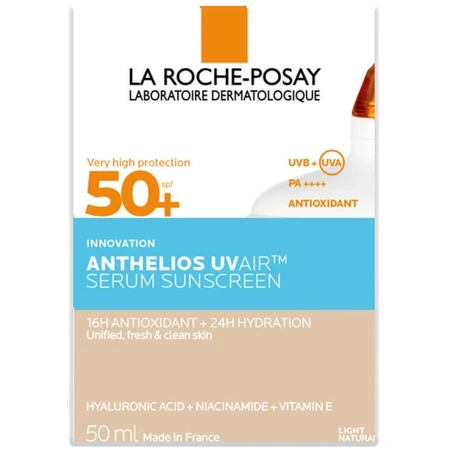 Сироватка для обличчя La Roche-Posay Anthelios UV Air SPF50+ сонцезахисна, невагома, зволожувальна, з тонуючим ефектом, 50 мл: ціни та характеристики
