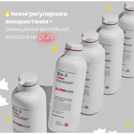Шампунь для волосся Dr.FORHAIR Folligen BIO 3 Shampoo проти випадіння, зі стовбуровими клітинами, відновлювальний, 500 мл: ціни та характеристики
