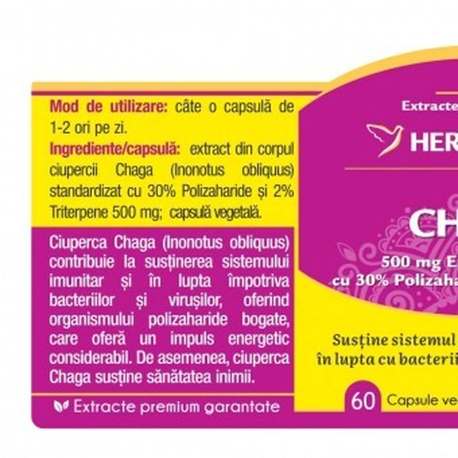 Herbagetica Chaga x 60cps: цены и характеристики