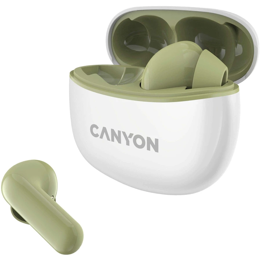 Наушники Canyon TWS-5 BT с микрофоном, оливковый: цены и характеристики