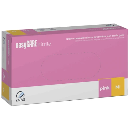 Рукавички нітрилові EasyCare Nitrile, нестерильні, без пудри, рожеві, розмір M, 100 штук: ціни та характеристики