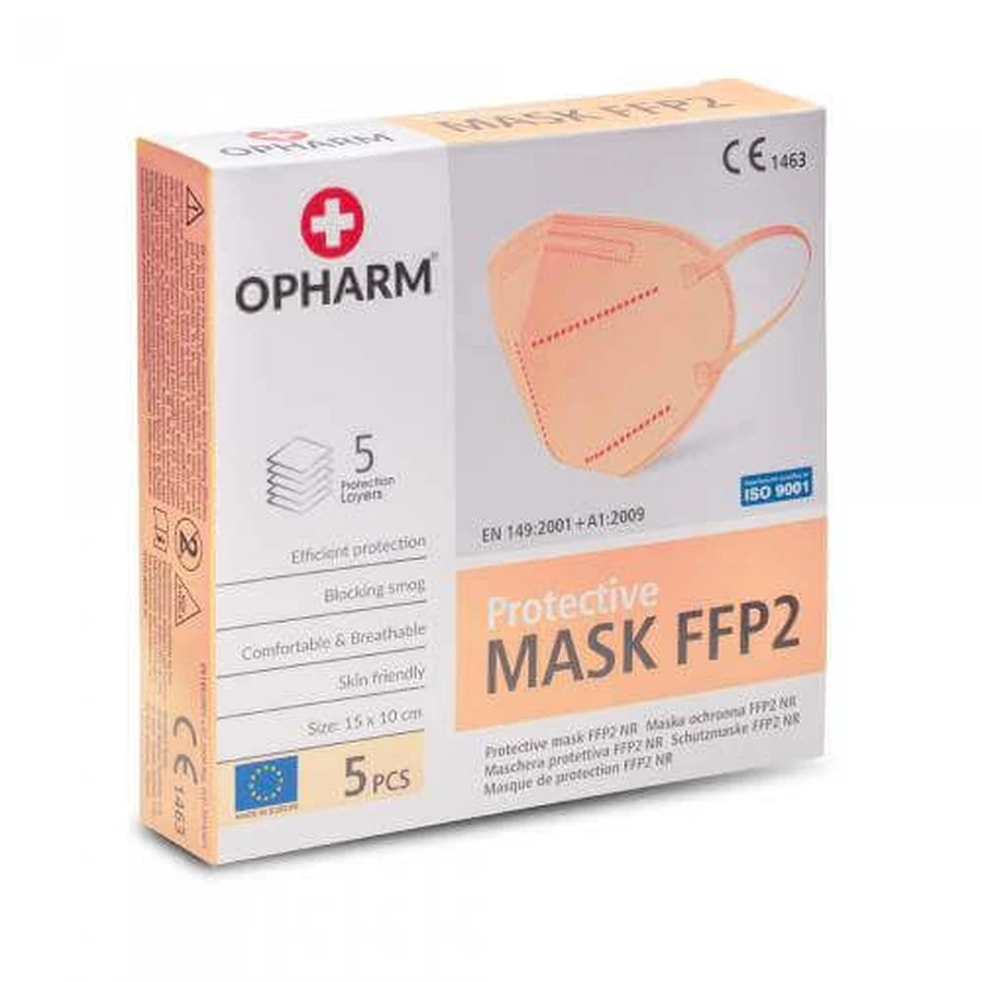 OPHARM Защитная маска FFP2 персиковая, 5шт: цены и характеристики