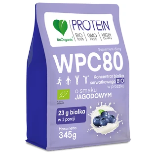 BeOrganic WPC 80, концентрат сывороточного белка Bio, ягодный вкус, 345 г.