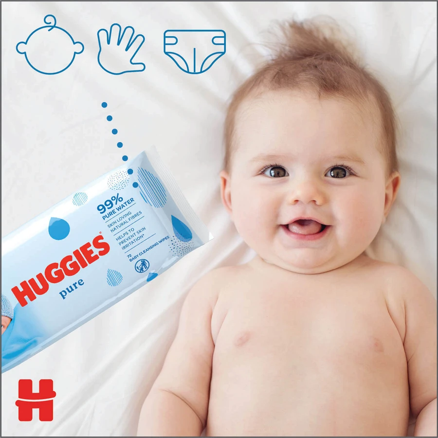 Huggies Pure, вологі серветки, 56 шт.: ціни та характеристики