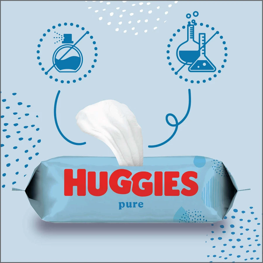 Huggies Pure, вологі серветки, 56 шт.: ціни та характеристики