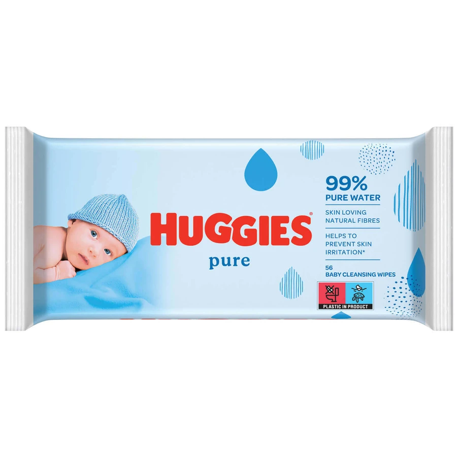 Huggies Pure, вологі серветки, 56 шт.: ціни та характеристики