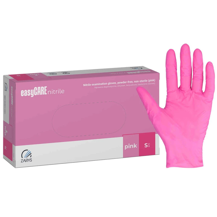 EasyCare Nitrile, нитриловые перчатки, нестерильные, неопудренные, розовые, размер S, 100 штук: цены и характеристики