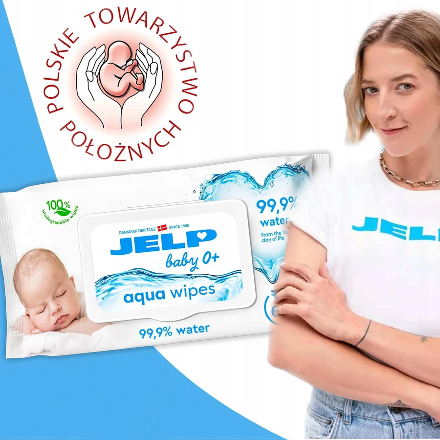 Jelp Baby 0+, вологі серветки, 99,9% води, 64 шт.: ціни та характеристики