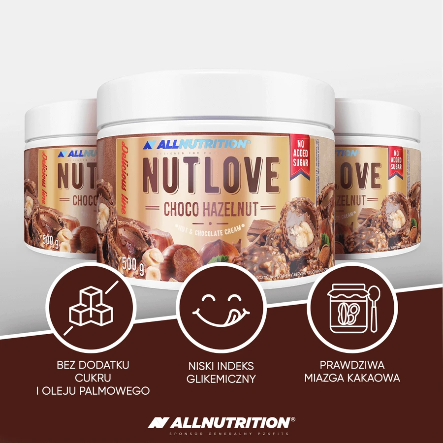 Allnutrition Nutlove Choco Фундук, горіховий та шоколадний крем, без додавання цукру, 500 г: ціни та характеристики