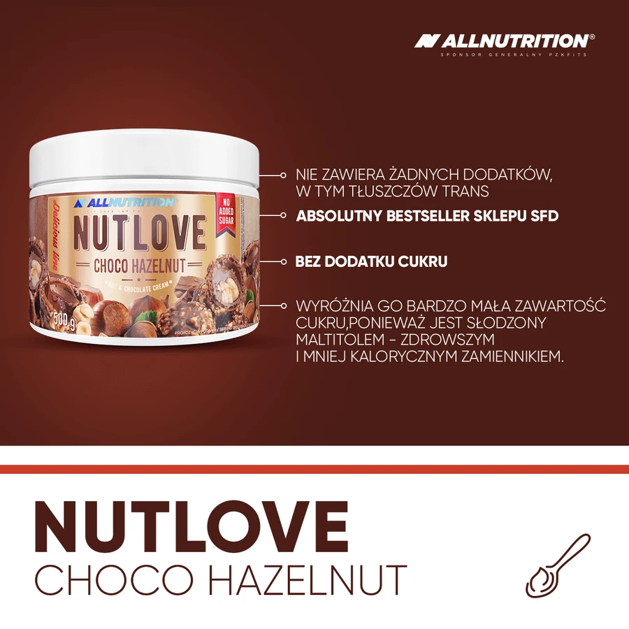Allnutrition Nutlove Choco Фундук, горіховий та шоколадний крем, без додавання цукру, 500 г: ціни та характеристики