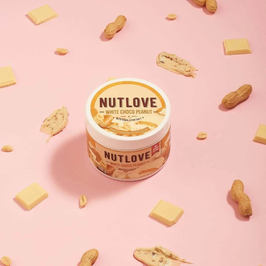 Allnutrition Nutlove White Choco Арахіс, молочно-горіховий крем з гімалайською сіллю, без додавання цукру, 500 г: ціни та характеристики