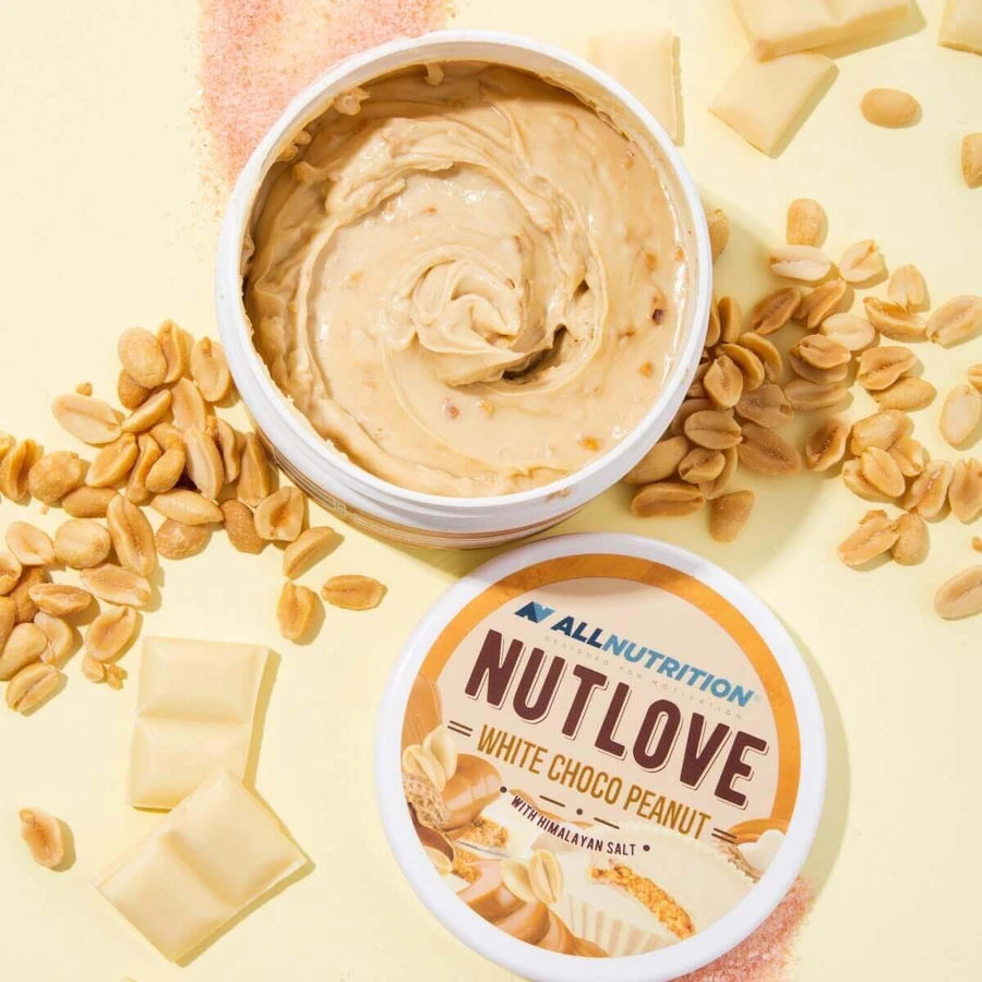 Allnutrition Nutlove White Choco Арахіс, молочно-горіховий крем з гімалайською сіллю, без додавання цукру, 500 г: ціни та характеристики