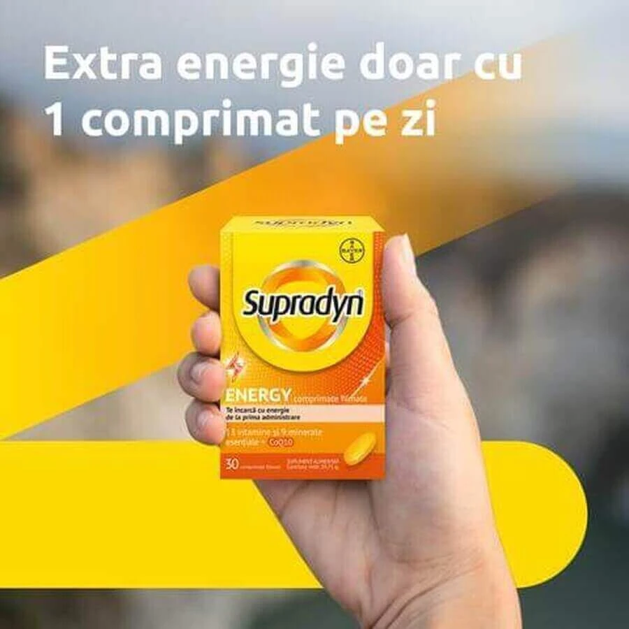Supradyn Energy, мультивитамины и коэнзим Q10, 2х30 таблеток в пленочной оболочке, Bayer: цены и характеристики