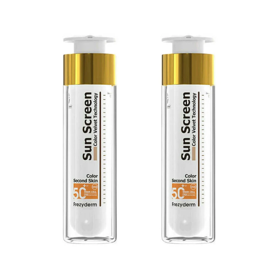 Frezyderm Sun Screen Colour Velvet Водостойкий крем для лица SPF50+ с пигментом 2х50 мл: цены и характеристики