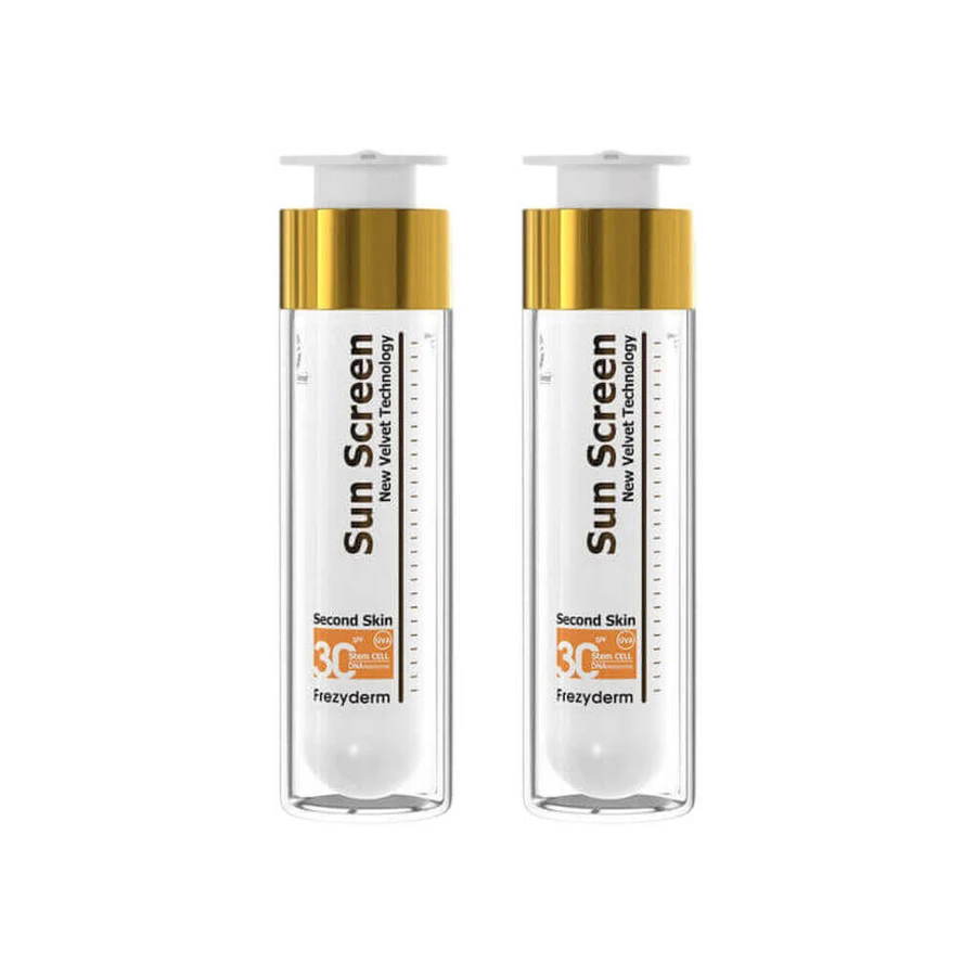 Frezyderm Sun Screen Оксамитовий водостійкий сонцезахисний крем для обличчя SPF30 2х50мл: ціни та характеристики