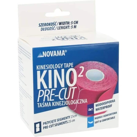 Novama Kino2 Pre-Cut, попередньо нарізана кінезіологічна стрічка, рожева, 5 см х 5 м КОРОТКА ДАТА: ціни та характеристики