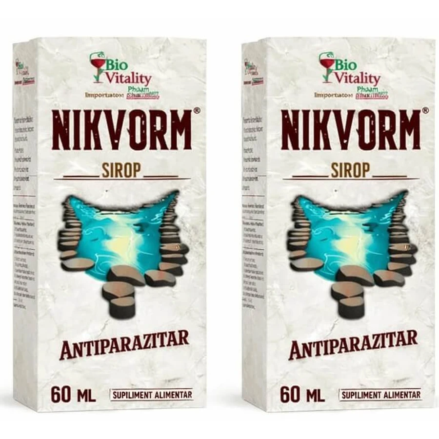 Сироп від кишкових паразитів Nikvorm Bio Vitality, 2х60 мл, Hisimo: ціни та характеристики