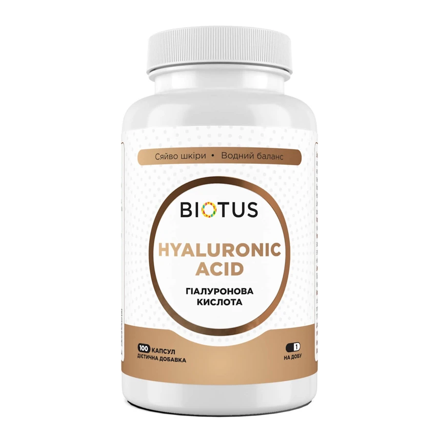 Гиалуроновая кислота, Hyaluronic Acid, Biotus, 100 капсул: цены и характеристики