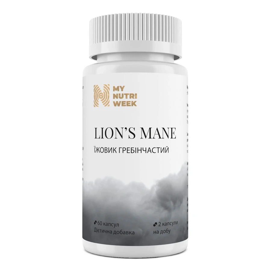 Їжовик гребінчастий, Lion's Mane, My Nutri Week, 60 капсул: ціни та характеристики