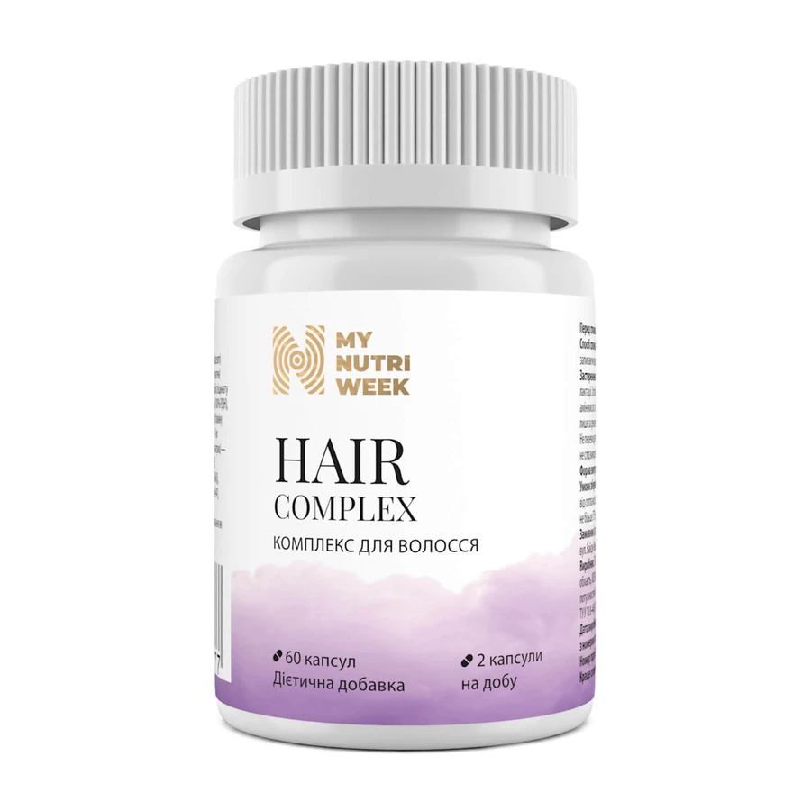 Комплекс для волосся, Hair complex, My Nutri Week, 60 капсул: ціни та характеристики
