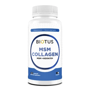 МСМ+коллаген, MSM+collagen, Biotus, 120 капсул