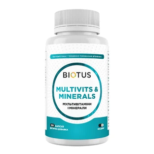 Мультивитамины и минералы, Multivits & Minerals, Biotus, 450 мг, 120 капсул