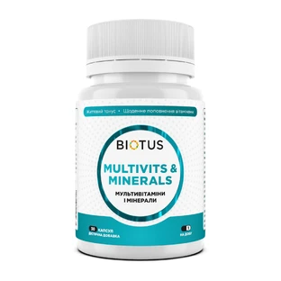 Мультивітаміни та мінерали, Multivits & Minerals, Biotus, 450 мг, 30 капсул