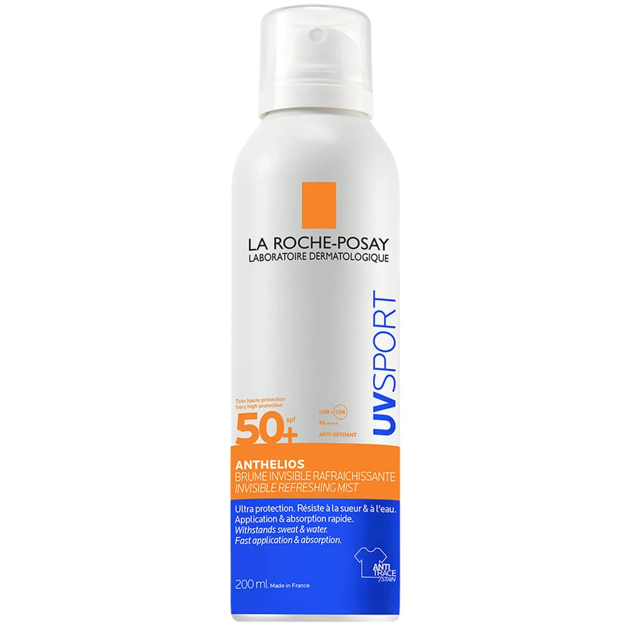 Сонцезахисний спрей-міст для обличчя та тіла La Roche-Posay Anthelios UVSport SPF 50+, невидимий, освіжувальний, від UVB та UVA променів, 200 мл: ціни та характеристики