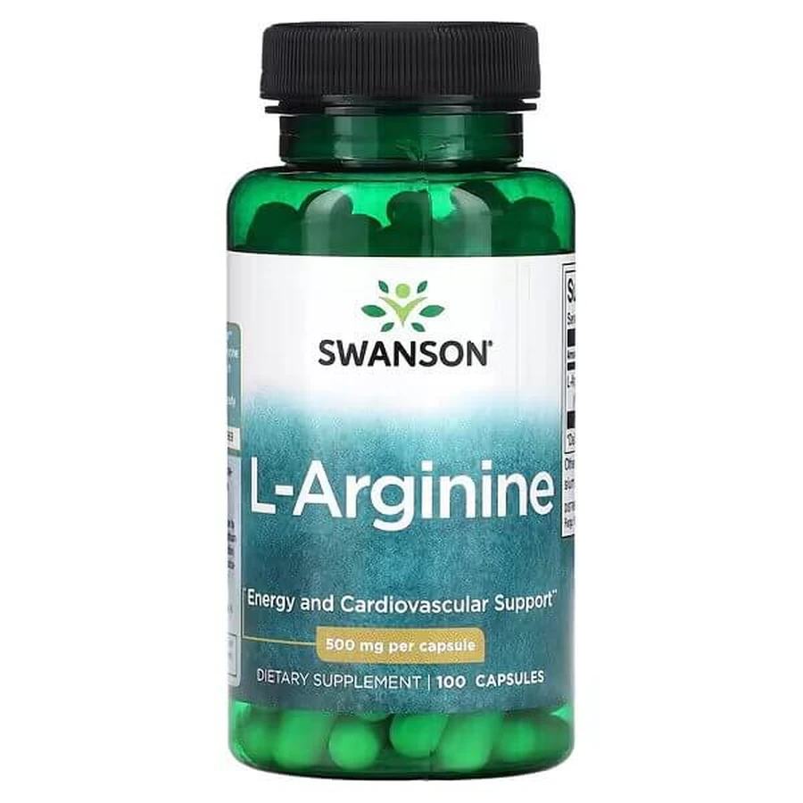 L-аргінін, L-Arginine, Swanson, 500 мг, 100 капсул: ціни та характеристики