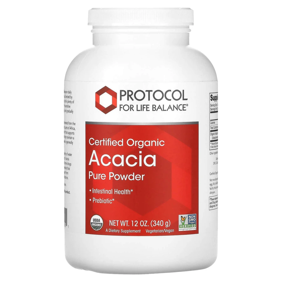 Акация, Acacia Pure Powder, Protocol for Life Balance, чистый порошок, сертифицированный органический, 340 г: цены и характеристики