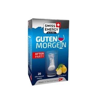 Антипохмельный комплекс, GUTEN MORGEN No Hangover, Swiss Energy, вкус лимона, 20 шипучих таблеток