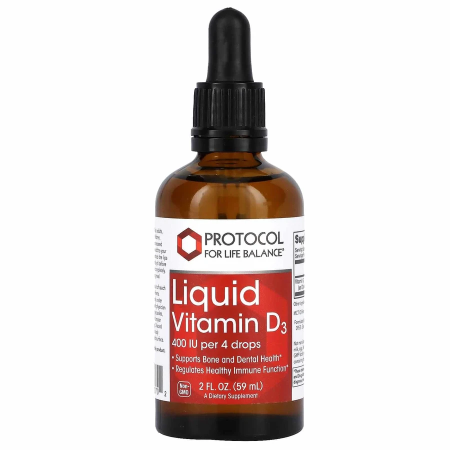 Витамин D3, Liquid Vitamin D3, Protocol for Life Balance, жидкий, 400 МЕ, 59 мл: цены и характеристики