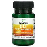 Вітамін В-12 (метилкобаламін), Ultra Vitamin B-12 Methylcobalamin, Swanson, смак вишні, 2500 мкг, 60 таблеток