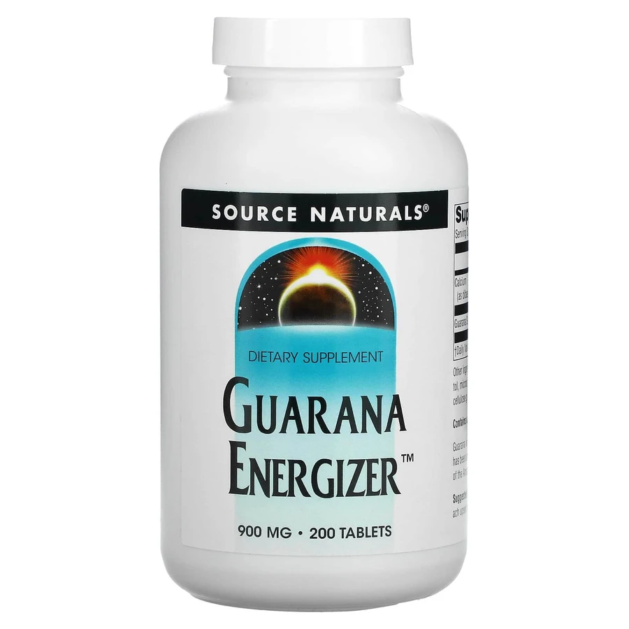 Гуарана, Guarana Energizer, Source Naturals, 900 мг, 200 таблеток: ціни та характеристики