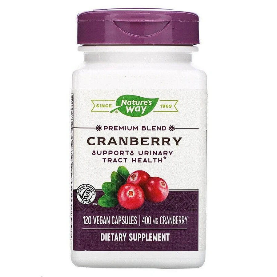 Клюква, Cranberry, Premium Blend, Nature's Way, 400 мг, 120 веганских капсул: цены и характеристики