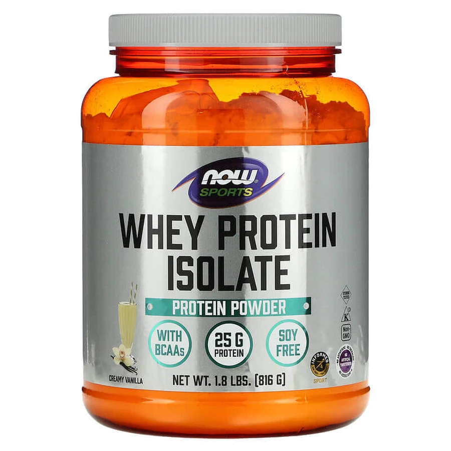 Ізолят сироваткового протеїну, Whey Protein Isolate, Now Foods, Sports, вершково-ванільний, 816 г: ціни та характеристики