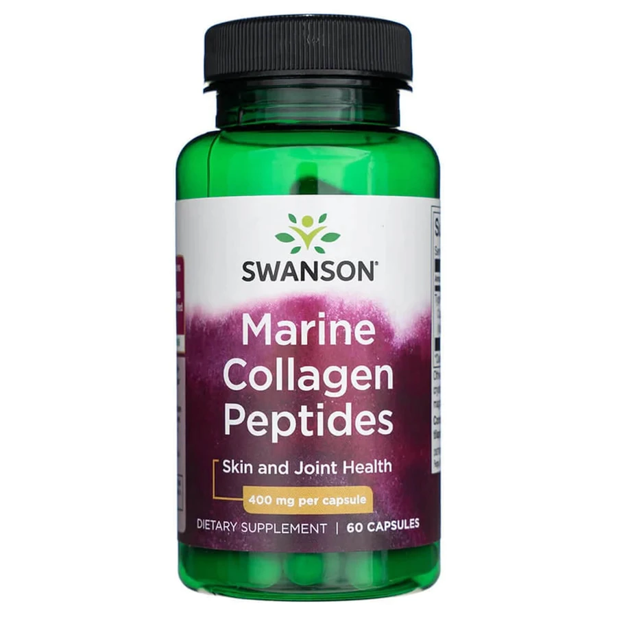 Колагенові пептиди, Collagen Peptides, Swanson, гідролізовані, морські, тип I, 400 мг, 60 капсул: ціни та характеристики