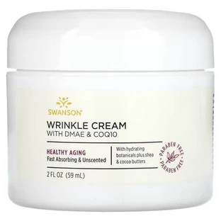 Крем для обличчя, Wrinkle Cream With DMAE & CoQ10, Swanson, від зморшок, з ДМАЕ та коензимом Q10, 59 мл