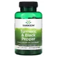 Куркума та чорний перець, Turmeric & Black Pepper, Swanson, 90 рослинних капсул