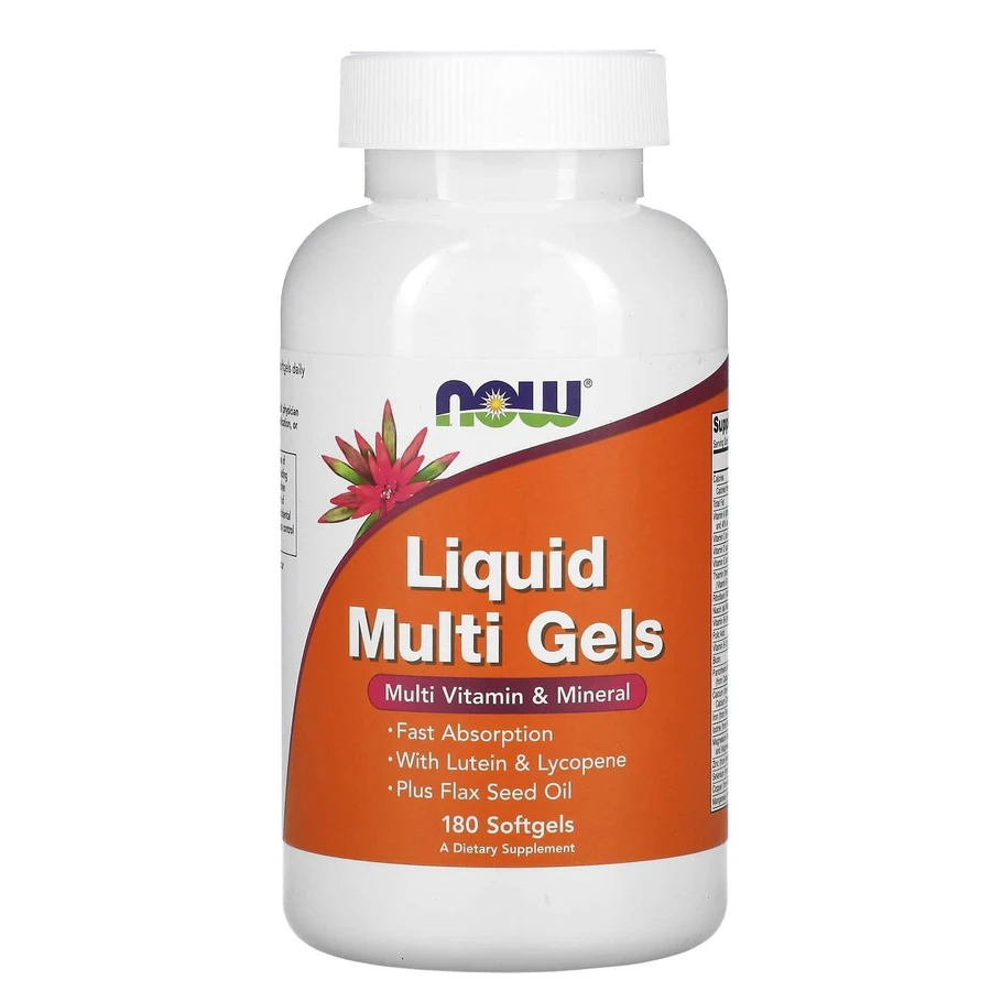 Мультивітаміни, Liquid Multi Gels, Now Foods, 180 гелевих капсул: ціни та характеристики