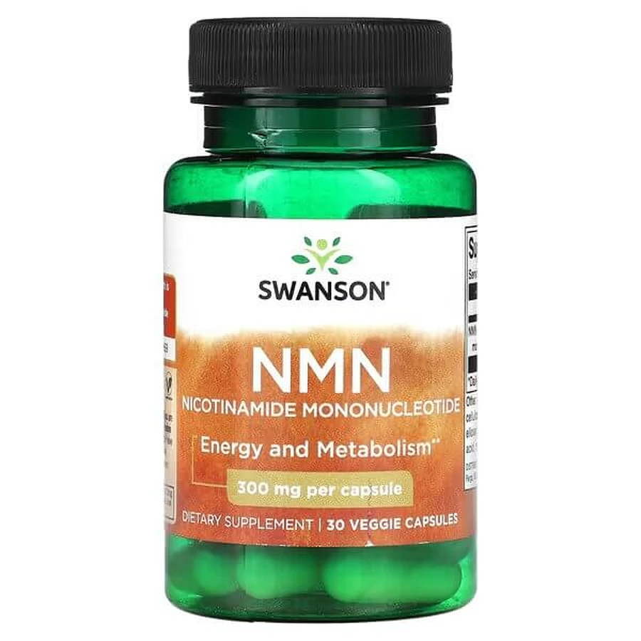 Никотинамид мононуклеотид, NMN (Nicotinamide Mononucleotide), Swanson, 300 мг, 30 растительных капсул: цены и характеристики