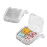Органайзер для таблеток з 4 відділеннями, 4 Case Pill Organizer Pill Box, MEMOSAN, білий