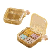 Органайзер для таблеток з 4 відділеннями, 4 Case Pill Organizer Pill Box, MEMOSAN, жовтий
