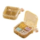 Органайзер для таблеток з 4 відділеннями, 4 Case Pill Organizer Pill Box, MEMOSAN, жовтий