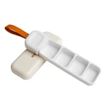 Органайзер для таблеток із 3 відділеннями з логотипом Biotus, U Disk Shape Plastic Pill Box 3 Compartment, MEMOSAN, U-подібна, з висувною ручкою