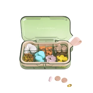 Органайзер для таблеток на 7 отделений, 7 Case Pill Organizer Pill Box, MEMOSAN, зеленый