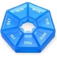 Органайзер для таблеток на 7 днів, 7 Side Pill box, MEMOSAN, блакитний