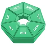 Органайзер для таблеток на 7 днів, 7 Side Pill box, MEMOSAN, темно-зелений